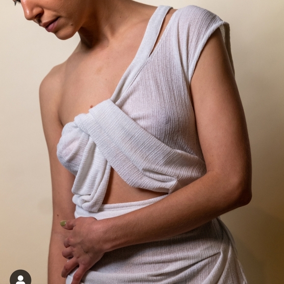 Elena Velez twisted chemise dress White 6 10 - Picture 5 of 15